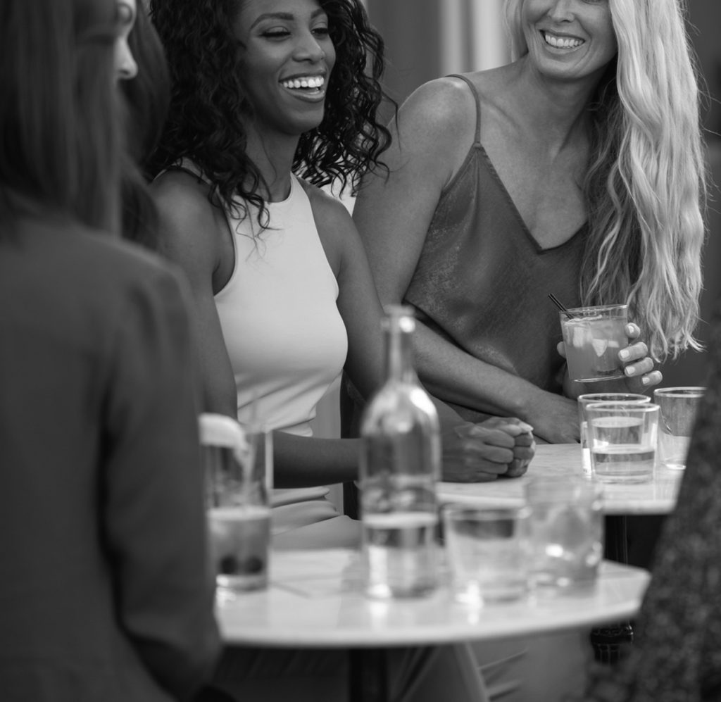 ladies enjoying drinks at a local café